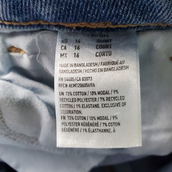 American Eagle Womens Distressed Mom Jeans Size 16 Short - Picture 4 of 8